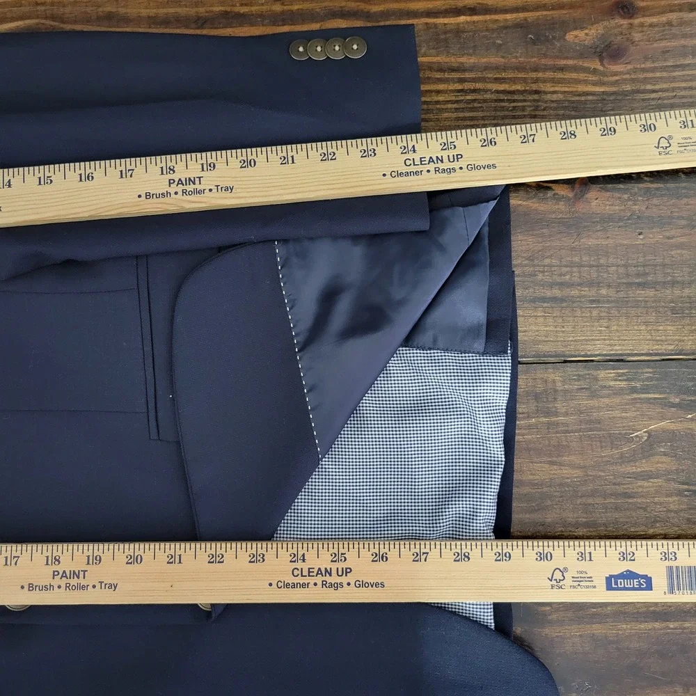 Tommy Hilfiger Men's‎ Sport Coat Blazer Two Button Navy Blue Wool Polyester 38R